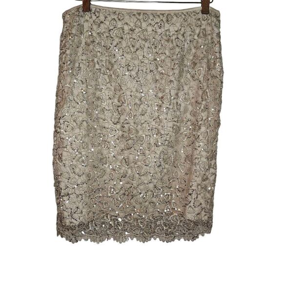 Forever 21 Cream Lace Sequin Mini Skirt NWT - Picture 1 of 8